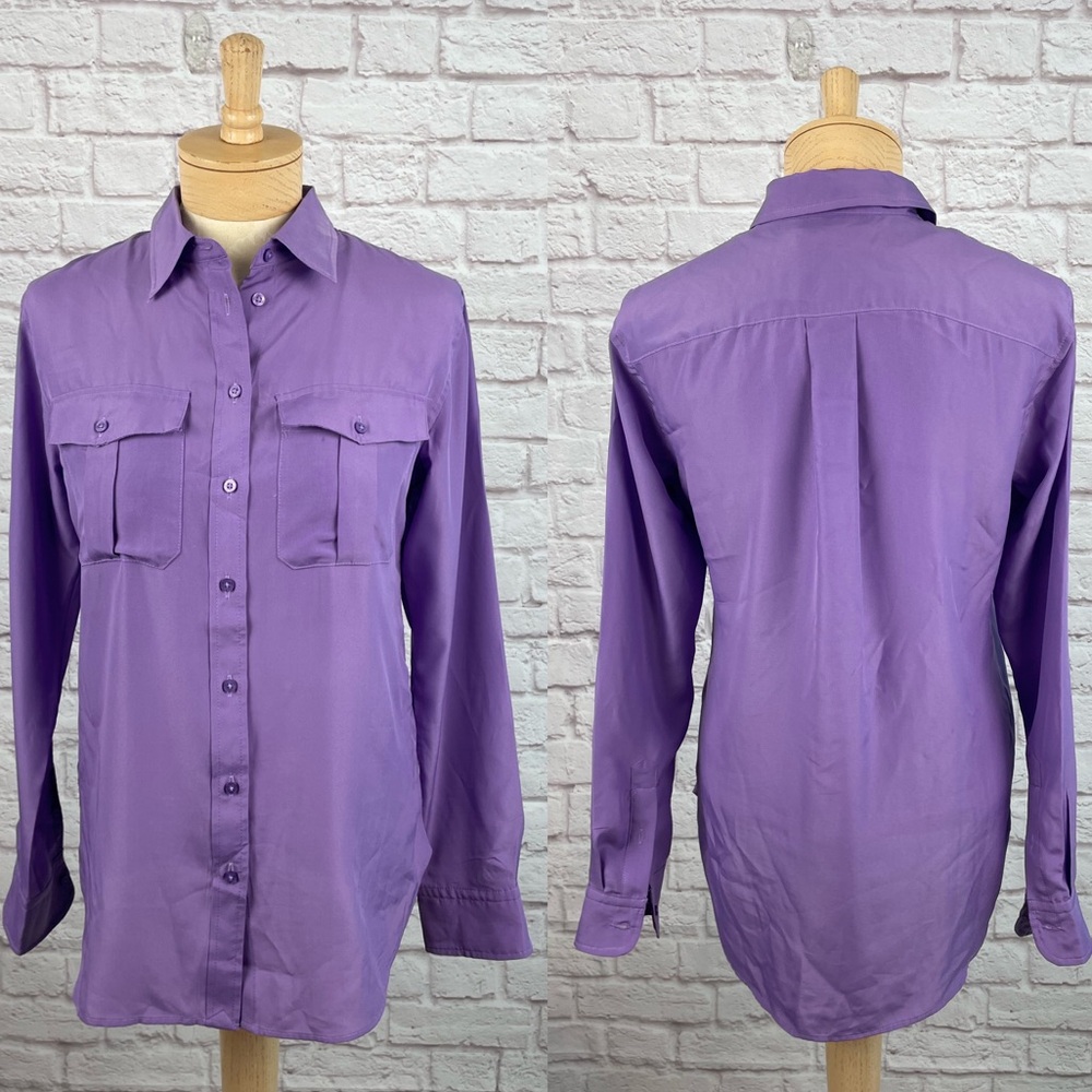 Lauren Ralph Lauren Purple Button-Down Shirt